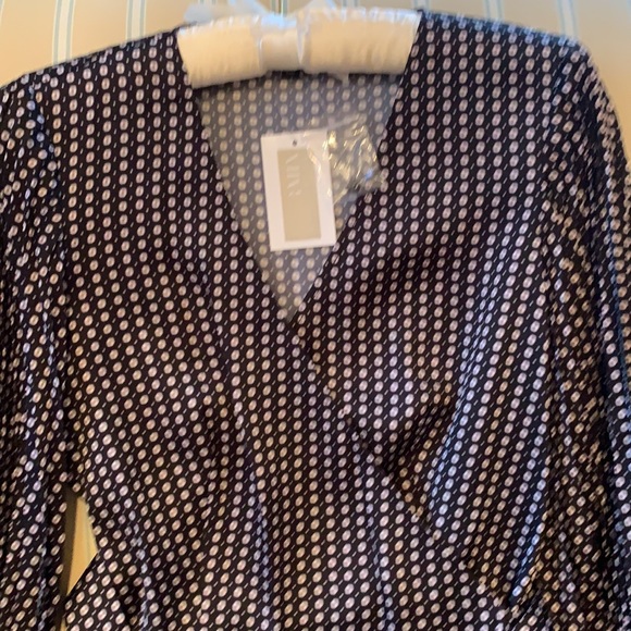 INTERMIX JENNA WRAP DUCHESS SATIN TOP IN MULTI - Picture 12 of 16